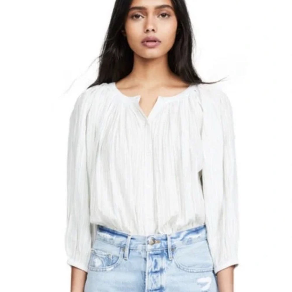Old Navy White Pleated Blouse